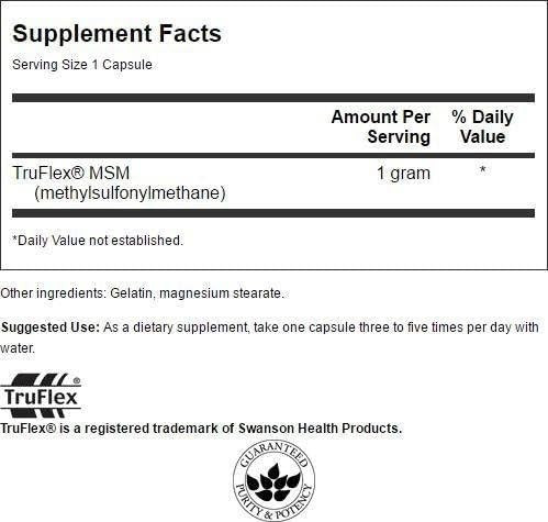 Swanson Msm 1000 Milligrams 120 Capsules