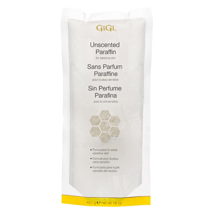 Gigi Unscented Paraffin Wax for Hand and Feet, Moisturizing Sensitive Skin, Ideal for Face and Body, Paraffin Wax Refills, 16 Oz