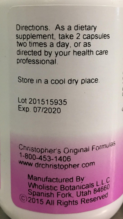 Christopher's Red Raspberry Leaves - 450 mg - 100 Vegetarian Capsules