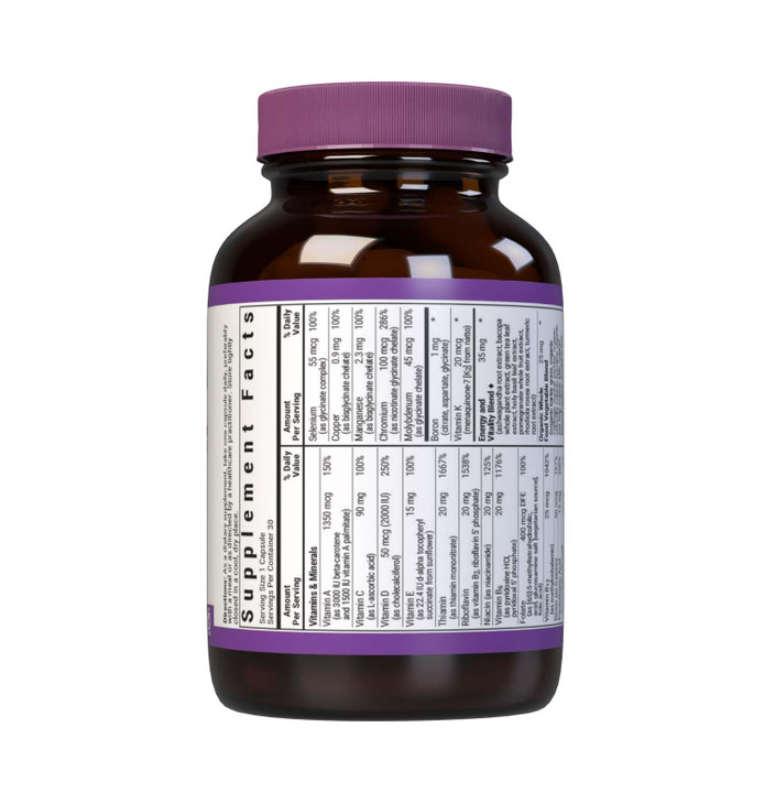 Bluebonnet Nutrition Maxi One Whole Food Multiple, Enzymes, Energy, Vitality, Gluten, Kosher, Soy & Dairy-Free, Vegetarian Friendly, Non-GMO, 30 Coun