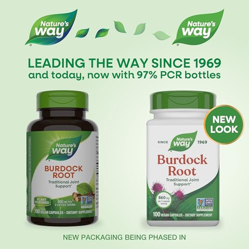 Nature's Way Burdock Root, Traditional Joint Support*, 100 Vegan Capsules (Packaging May Vary)