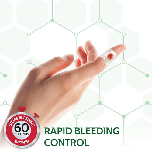 CURAD BloodStop® Wound Dressing | 1 x 1 | Hemostatic Gauze Helps Stop Bleeding Quickly | For Cuts, Abrasions or Nosebleeds | 10 Count
