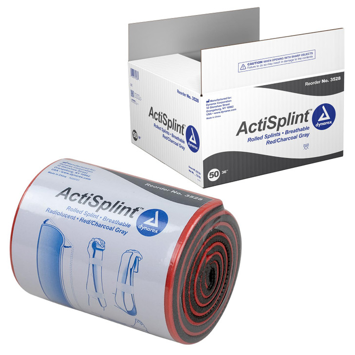 Dynarex Multipurpose ActiSplints - Reusable Waterproof First Aid Splints for Emergency Medical Supplies & Sports Medical Kit - 4¼" × 36" Rolled Splin