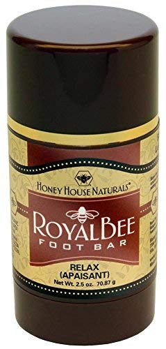 Honey House Naturals Royal Bee Foot Bar  2.5 Ounce Twist Up Tube  All Natural Ultra Moisturizing, Odor Eliminating, Essential Oil Infused  Made in