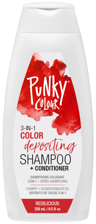 Punky Colour 3-in-1 Color Depositing Conditioner & Hair Cleanser - Redilicious, Semi Permanent Hair Color Conditioner, Cruelty-Free Hair-Dye, 8.5 fl