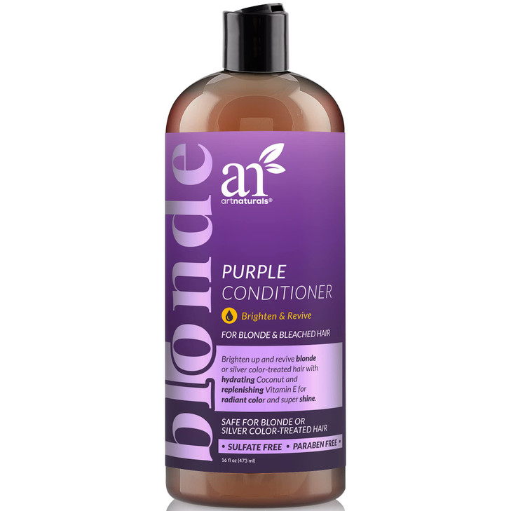 Artnaturals Purple Conditioner  (16 Fl Oz / 473ml)  Protects, Balances and Tones  Bleached, Color Treated, Silver, Brassy and Blonde Hair - Sulfat