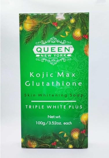 QUEEN NATURAL NEW YORK QUEEN KOJIC MAX & Glutathione Natural Skin Renewal Whipp Soap | Maximum Strength, NO SLS, NO Paraben, Cruelty Free (Pack of 3)