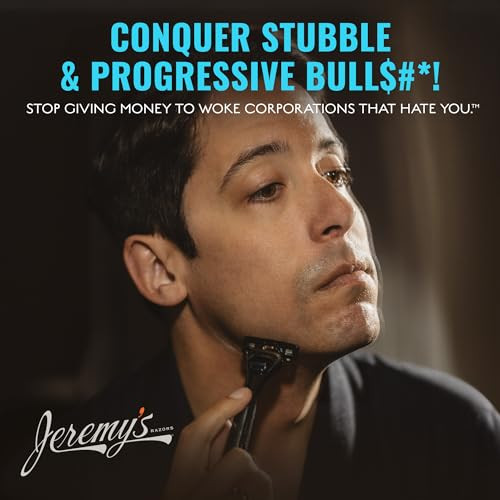 Jeremy's Razors for Men: Sprint 3 Blade Razor - Stainless Blades, Lubricating Strip, Precision Trimmer - Men's Shaving Essentials Kit, Travel Shaver