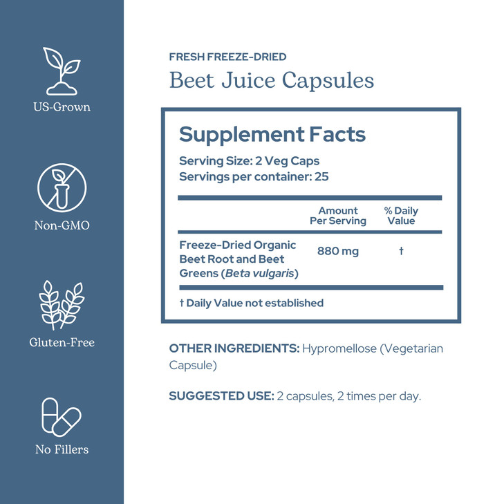 Eclectic Herb - Premium Raw Freeze-Dried Beet Juice Capsules | Natural Herbal Supplement | Cardiovascular Health, Circulation & Blood Pressure Suppor