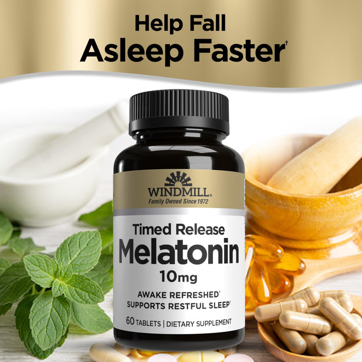 Windmill Melatonin Tabs, 10 mg, T/R Wmill 60