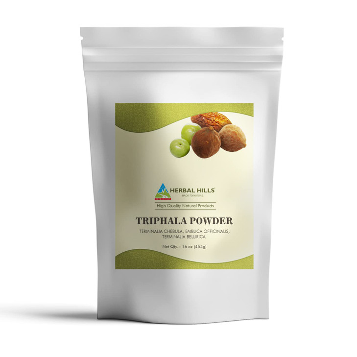 Herbal Hills Triphala Powder | 16 Oz (454 GMS) | Formula of Amla Haritaki & Bibhitaki 1 Pound Pack of 1