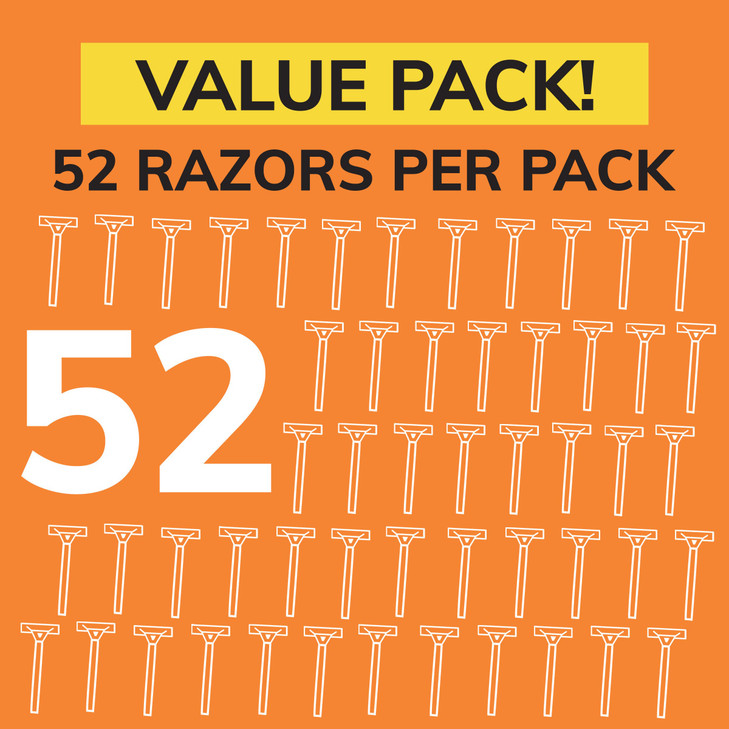 BIC Sensitive Disposable Razors for Men, Long-Lasting 1 Blade Razors for Sensitive Skin, 52 Count Shaving Razors