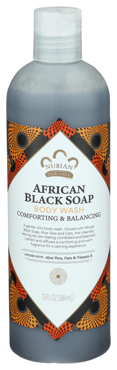 Nubian Heritage Body Wash, African Black Soap, 13 Fluid Ounce