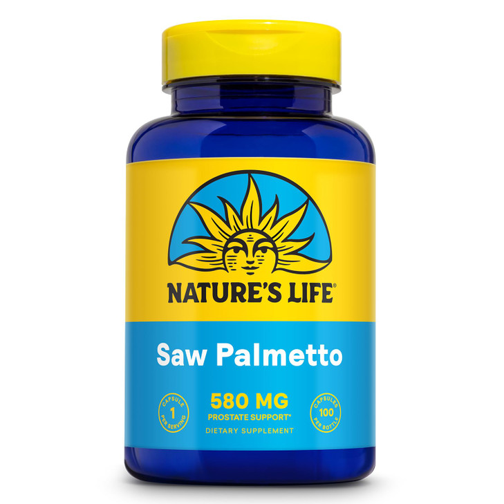 Nature's Life Saw Palmetto for Men 580mg - Traditional Prostate Supplement - Men's Health, Prostate and Urinary Tract Support w/Beta Sitosterol Plant