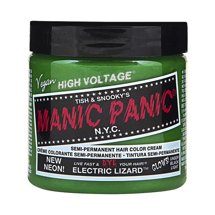MANIC PANIC Classic Electric Lizard Semi Permanent Hair Color - Bright Neon Green Hair Dye for Women & Men That Lasts 4-6 Weeks - Vegan, Ammonia & Cr