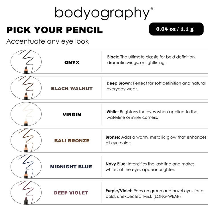 Bodyography Cream Eye Pencil, Bali Bronze - Wooden Eyeliner for Eyes & Eyebrows, Long-Lasting Cruelty-Free Coconut Oil Cosmetic Liner