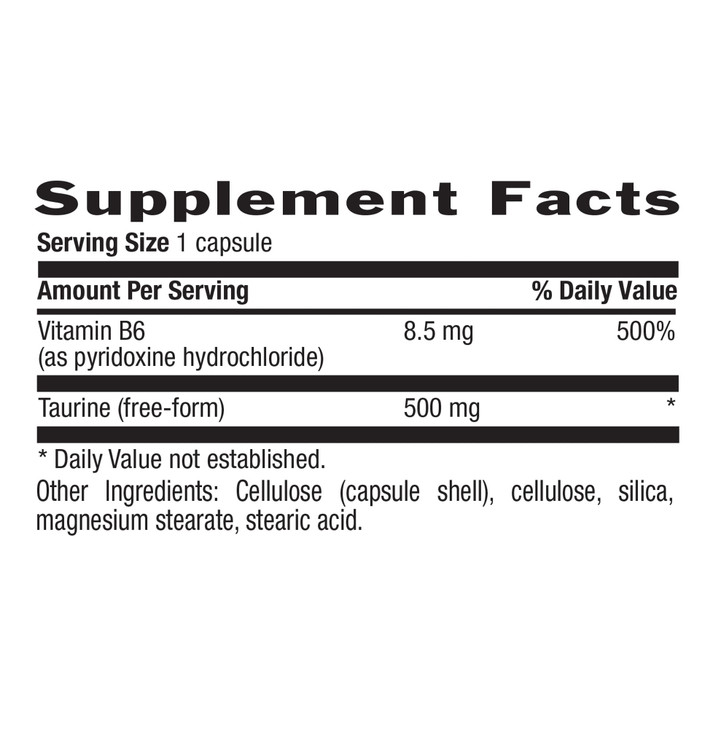 Country Life Taurine Supplement 500mg - Supports Cardiovascular and Nervous System- 100 Capsules