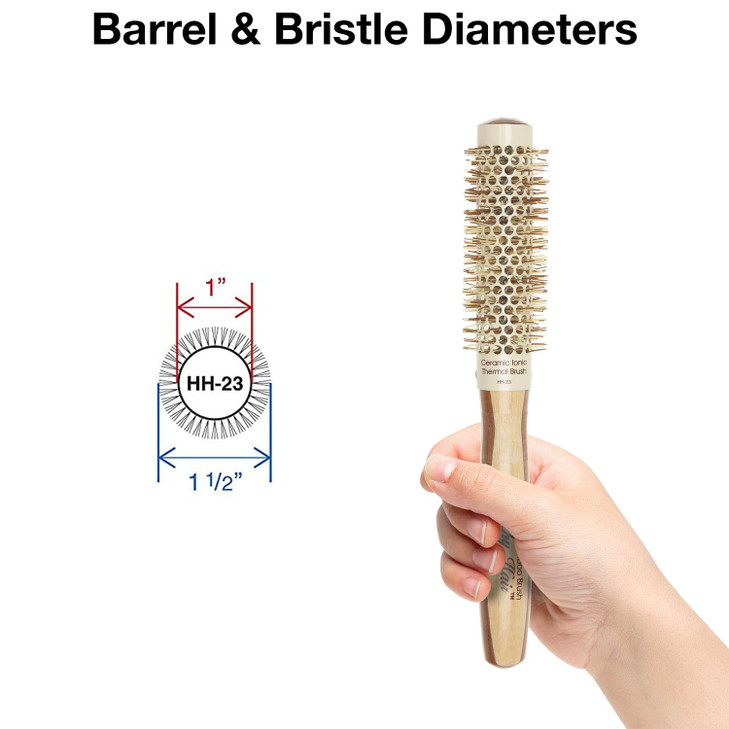 Olivia Garden Healthy Hair Eco-Friendly Bamboo Ionic Thermal Round Hair Brush HH-23 (1")