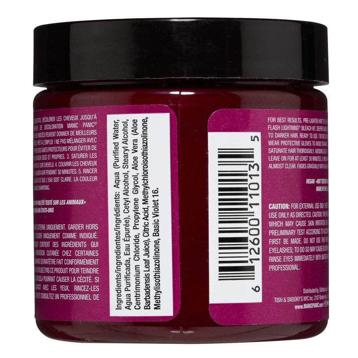 MANIC PANIC Classic Fuschia Shock Semi Permanent Hair Color - Dark Pink Hair Dye for Women & Men That Lasts 4-6 Weeks - Vegan, Ammonia & Cruelty-Free