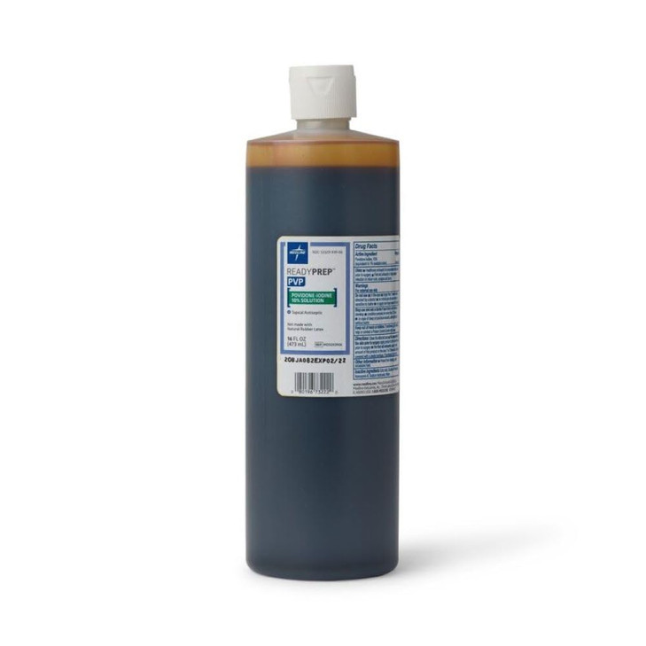 Medline Povidone Iodine Prep Solution, Pint  10% Povidone Iodine, 1% Available Iodine  Surgical & First Aid Antiseptic