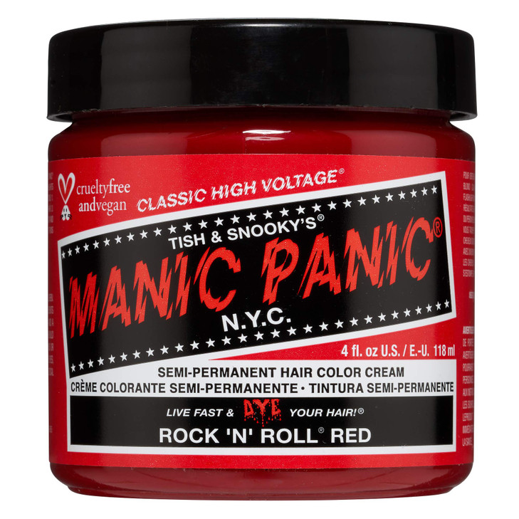 MANIC PANIC Classic Rock N Roll Red Semi Permanent Hair Color - Warm Medium Red Hair Dye for Women & Men That Lasts 4-6 Weeks - Vegan, Ammonia & Crue