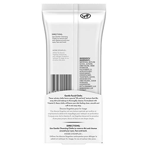 OLAY Wet Cleansing Cloths Gentle Clean, Sensitive/Fragrance-Free 30 Ea (Pack of 2)