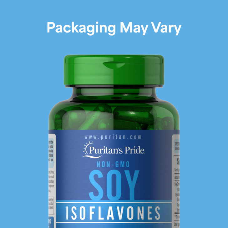 Puritan's Pride Non-GMO Soy Isoflavones 750mg, Dietary Supplement with Active Daidzein, Genistein, and Glycitein Supports Menopause and Hot Flashes,