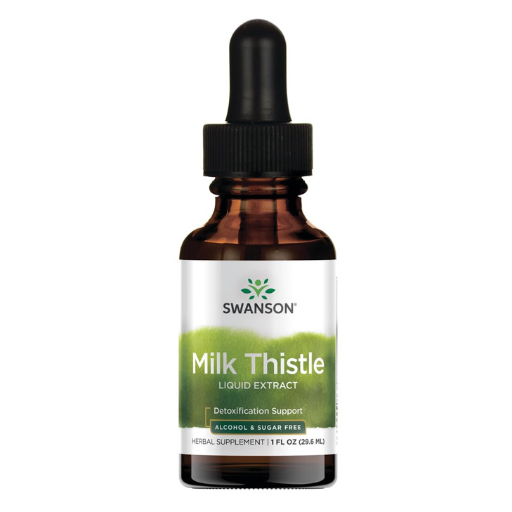 Swanson Milk Thistle Liquid Extract (Alcohol- & Sugar-Free) 1 fl Ounce (29.6 ml) Liquid