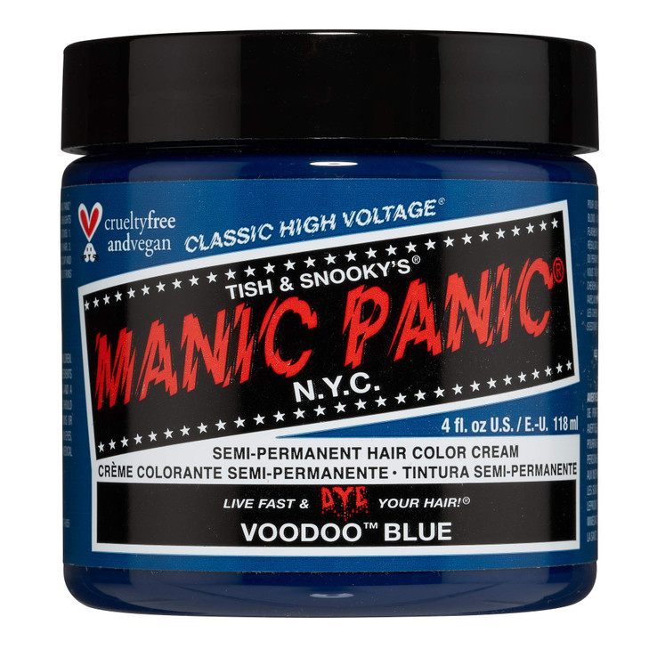 MANIC PANIC Classic Voodoo Blue Semi Permanent Hair Color - Dark Greenish Blue Hair Dye for Women & Men That Lasts 4-6 Weeks - Vegan, Ammonia & Cruel