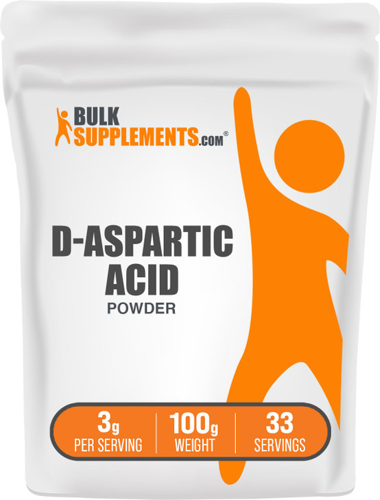 BulkSupplements.com D-Aspartic Acid Powder - D-Aspartic Acid Supplement for Men, Unflavored Amino Acid - Pure & Gluten Free, 3g per Serving, 100g (3.