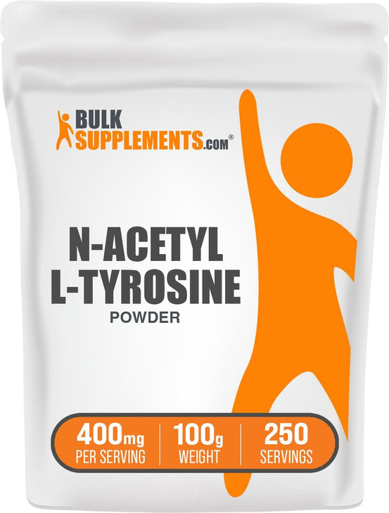 BulkSupplements.com N-Acetyl L-Tyrosine Powder -Tyrosine Supplement, NALT Powder, Amino Acid Supplement - Unflavored & Gluten Free, 400mg per Serving