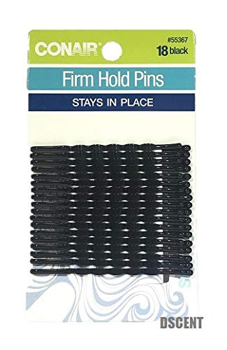 Scunci 55367 Black Styling Essentials Bobby Pins 18 Count, pack of 3