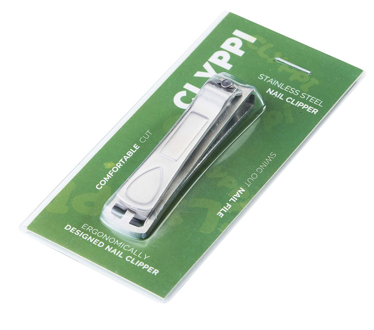 Clyppi Nail Clippers with Swing Out Nail Cleaner/Nail File - Fingernail Clippers/Toe Nail Clippers. Sharp Stainless Steel with Wide Easy Press Lever