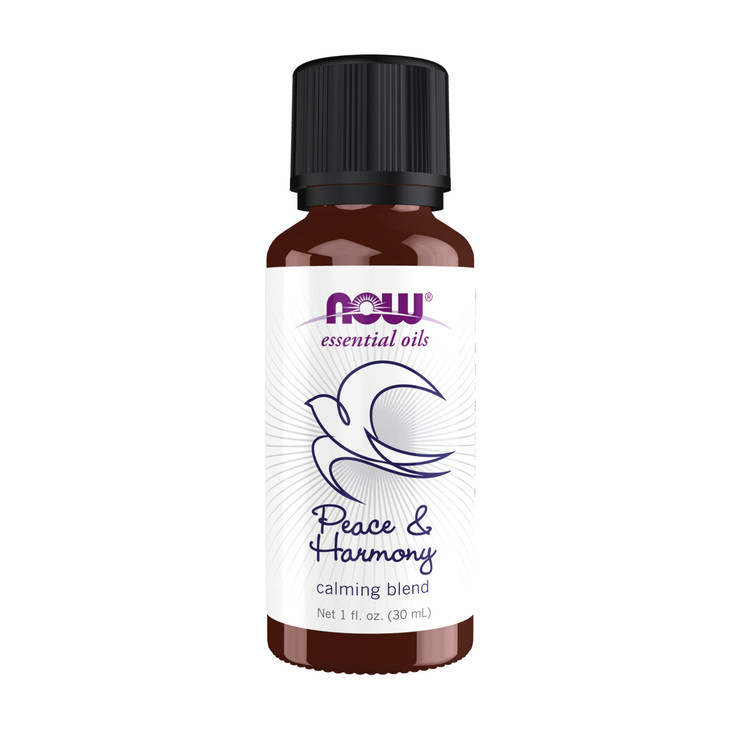 NOW Essential Oils, Peace & Harmony Oil Blend, Calming Aromatherapy Scent, Blend of Pure Essential Oils, Vegan, Child Resistant Cap, 1-Ounce