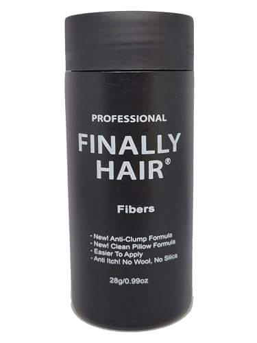 Hair Building Fibers Black Hair Loss Concealer Fiber 28 Gram .99oz Refillable Bottle by Finally Hair (Black)