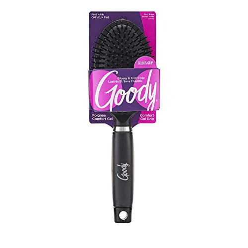 Goody Oval Hair Brush with Gelous Grip - For All Hair Types - Ion Infused Bristles for Frizz-Free and Glossy Styling - Pain-Free Hair Accessories for