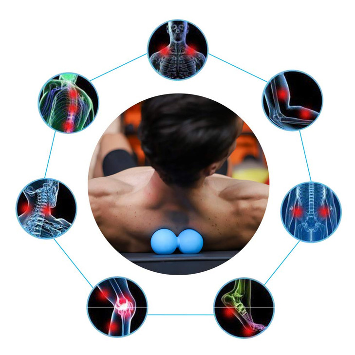 5BILLION FITNESS Peanut Massage Ball - Double Lacrosse Massage Ball & Mobility Ball for Physical Therapy - Deep Tissue Massage Tool for Myofascial Re