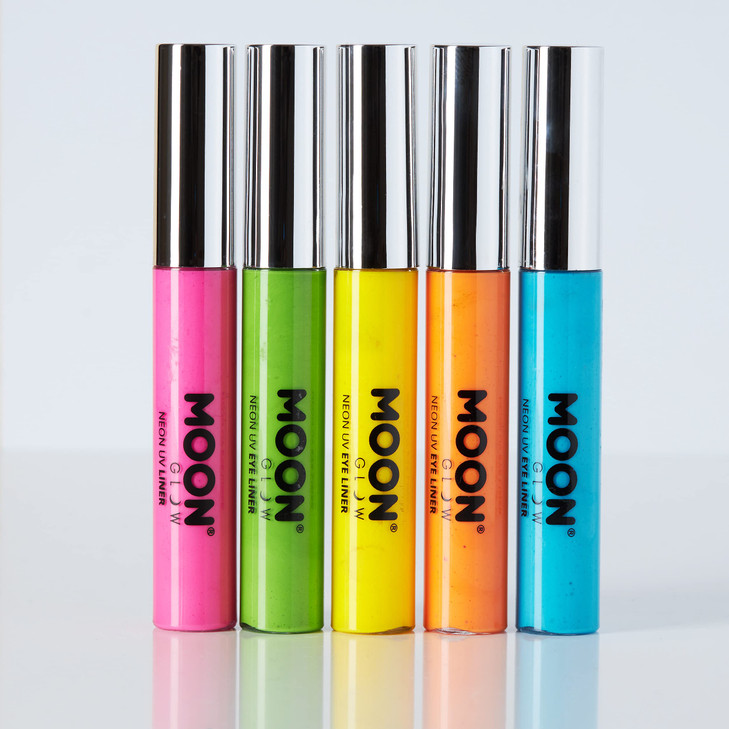 Moon Glow - Blacklight Neon Eye Liner 0.34oz Set of 5 colors  Glows brightly under Blacklights/UV Lighting!