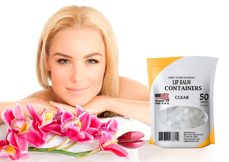 50 Clear Lip Balm Containers Round Tubes, BPA Free, Made in USA, 100% BPA Free, with Clear Caps For DIY Lipstick, homemade Lip Balms by Mary Tylor Na