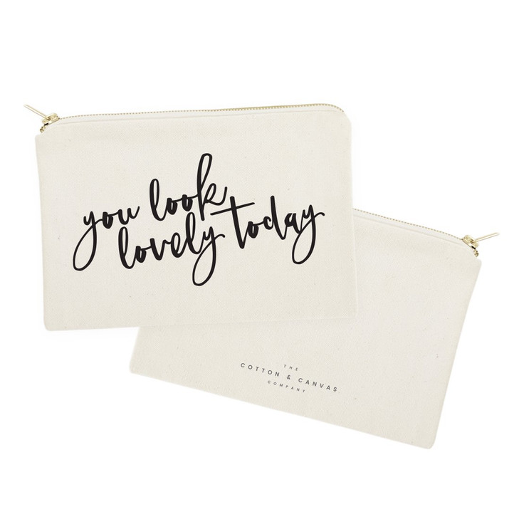 The Cotton & Canvas Co. You Look Lovely Today Cosmetic Bag and Travel Make Up Pouch
