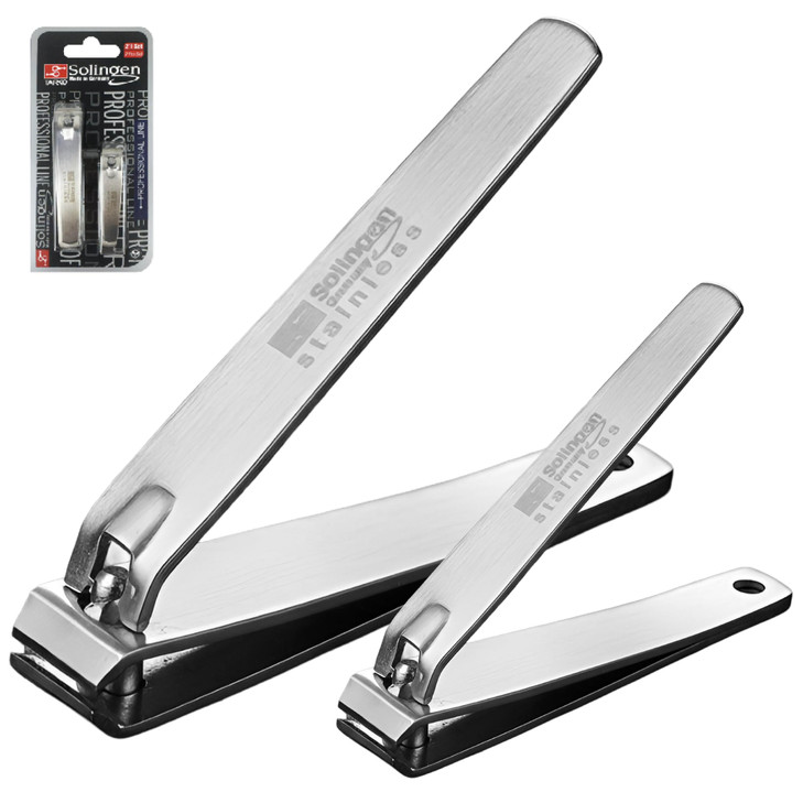 Solingen Toenail Clippers for Thick Nails, Heavy Duty Nail Clipper Set (2 Pack)  Sharp Stainless Steel Fingernail & Toenail Cutter for Men, Women &