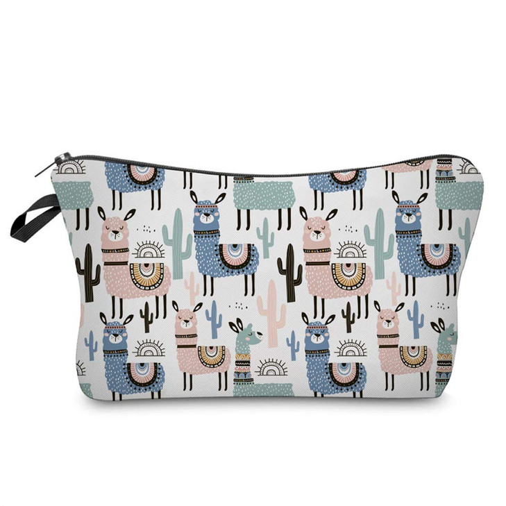 Jom Tokoy Llama Makeup Bag Travel Cosmetic Organizer Pencil Case Zipper Pouch gifts for Women (Llama-1)