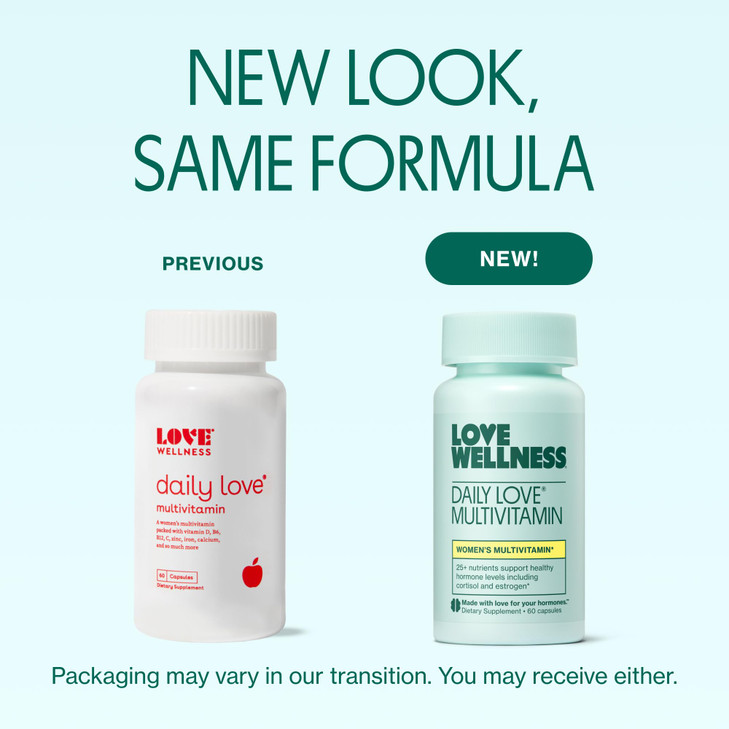 Love Wellness Daily Love Multivitamin for Women | Supports Energy, Cortisol, Immune Health, Stress Relief, & PMS | Complete with Vitamin D, C, Iron,