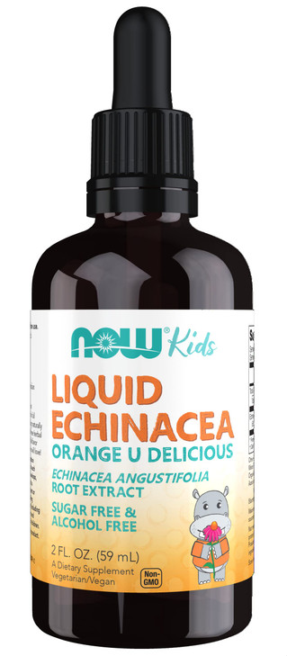NOW Foods Supplements, Kids Liquid Echinacea with Dropper, Immune System Support, Formulated for Kids, 2 Fl Ounce, packaging may vary