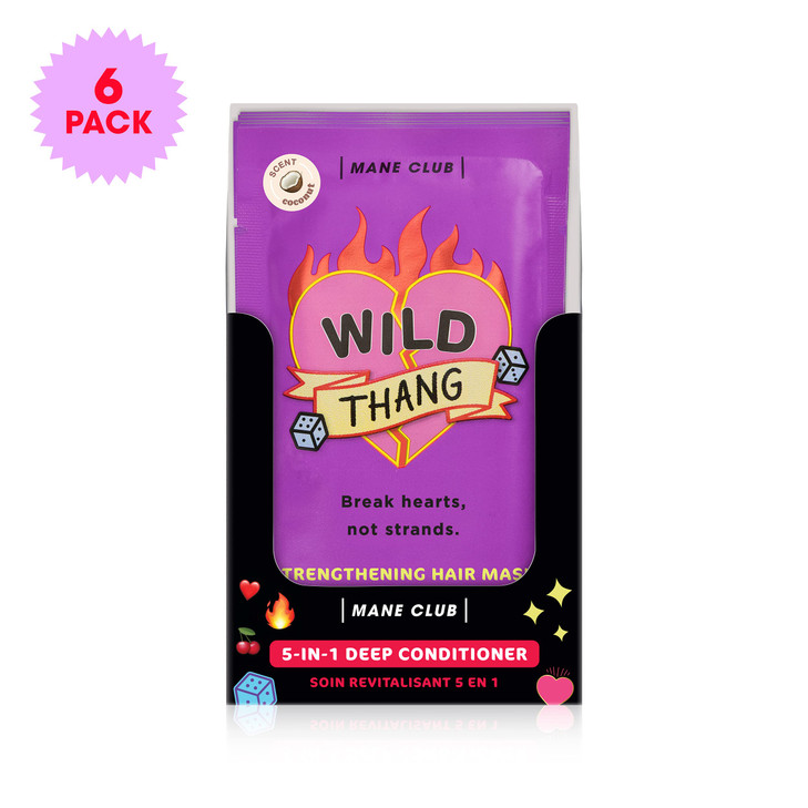 MANE CLUB Wild Thang Deep Conditioner, cruelty free, vegan, no sulfates or parabens  Pack of 6