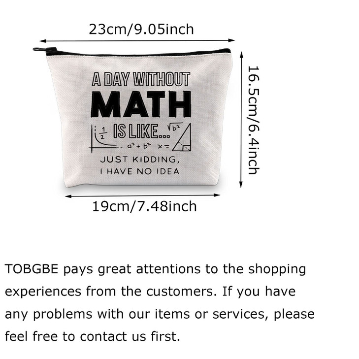 TOBGBE Math Lover Gift Funny Math Teacher Makeup Bag Math Geek Gift Math Lover Gift Teacher Cosmetics Bag?Math Teacher bag?
