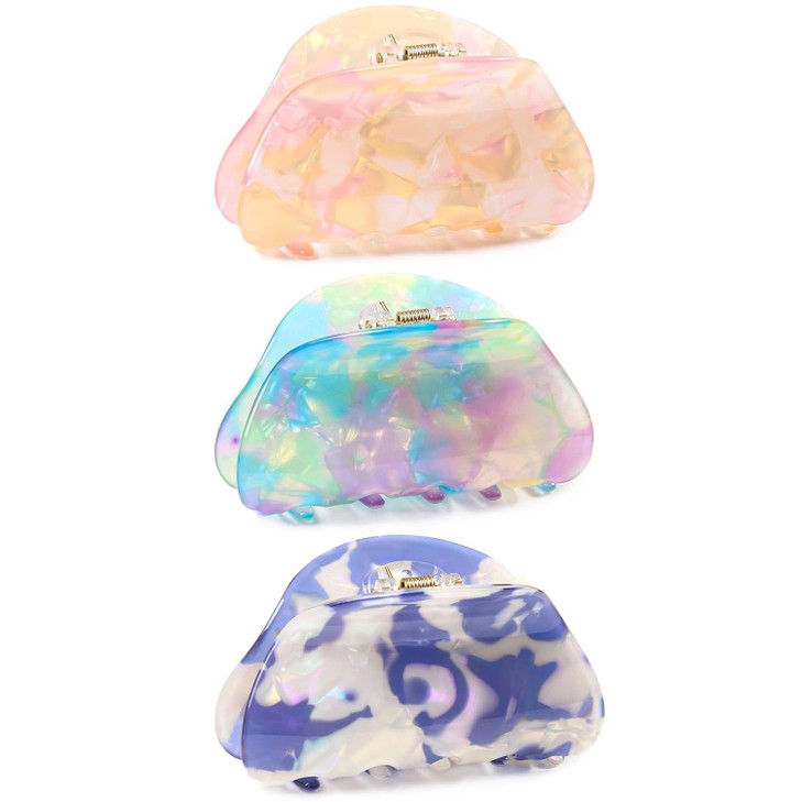 Jayongnee clip Hair Claw Clips for Women, Shell Hair Clips for Thick Thin Hair, French Design Acrylic Hair Claw with Print Hair Accessories for Women