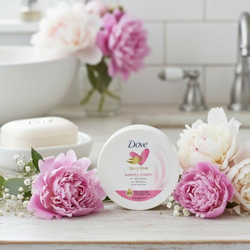 Dove Nourishing Body Care, Face, Hand, and Body Beauty Cream for Normal to Dry Skin Lotion for Women with 24-Hour Moisturization, 4-Pack, 2.53 Oz Eac