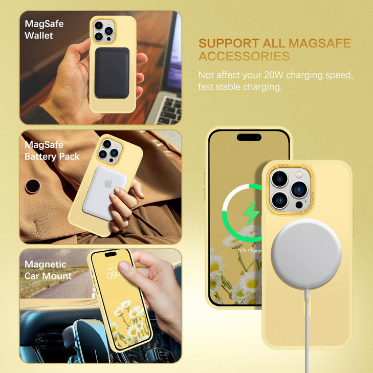BENTOBEN Magnetic for iPhone 14 Pro Case [Compatible with Magsafe] Translucent Matte 14 Pro Phone Case Slim Fit Shockproof Women Men Girls Boys Prote