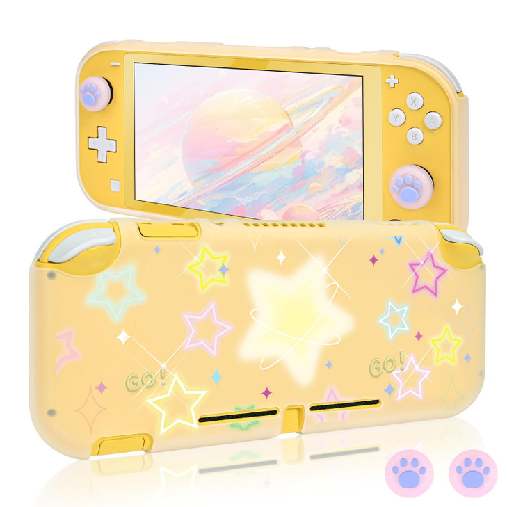 DLseego Protective Case Suitable for Switch Lite Console 2019, TPU Soft Shell Anti-Slip Shock-Absorption Protective Star Games Case Accessories with